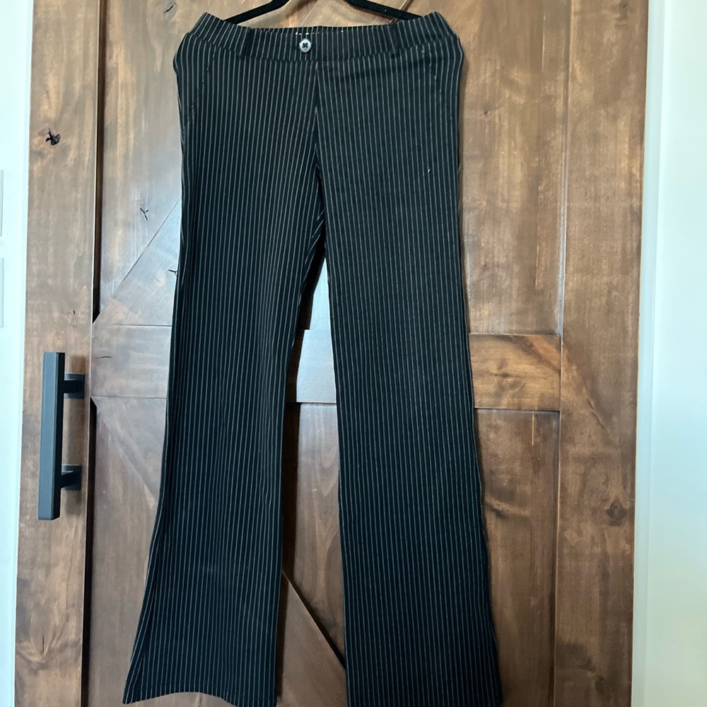 Betabrand Charcoal Pinstripe Trousers